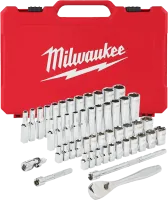 Набор метрических и дюймовых головок с воротком 1/4'' (50 предметов) Milwaukee купить в Минске