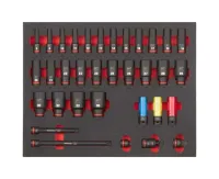 Набор головок ударных удлиненных 1/2'' (34 шт) (8, 9, 10, 11, 12, 13, 14, 15, 16, 17, 18, 19, 20, 21, 22, 23, 24, 25, 26, 27, 28, 29, 30, 32, 33, 36, автомобильные 17, 19, 21) в ложементе Milwaukee купить в Минске