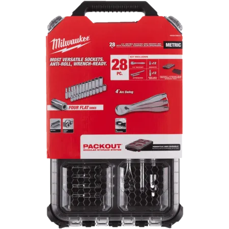 Набор головок метрических с трещоткой 1/4" в органайзере PACKOUT Milwaukee купить в Минске