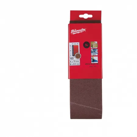 Шлифовальная лента - 75 х 533 мм зерно 100 - 5 шт Milwaukee купить в Минске