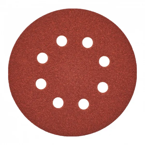 Шлифовальная бумага - 8 отверстий 125 мм зерно 120 - 5 шт Milwaukee купить в Минске