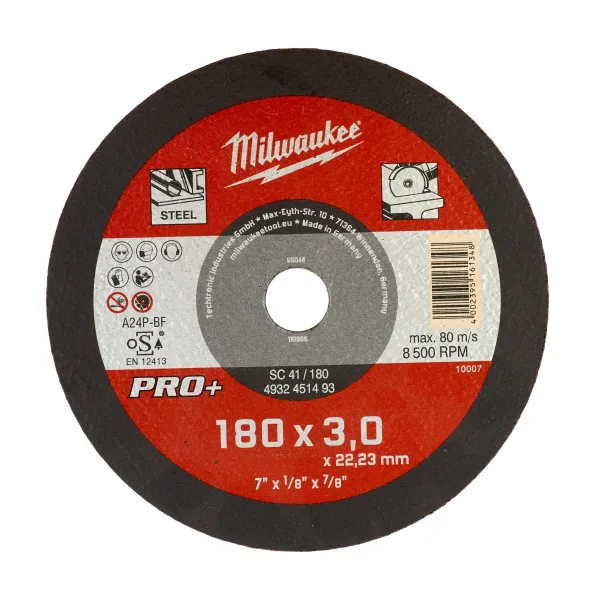 Отрезной диск по металлу Milwaukee SC42 / 180х3х22.2 PRO+ (замена для 4932490070) Milwaukee купить в Минске