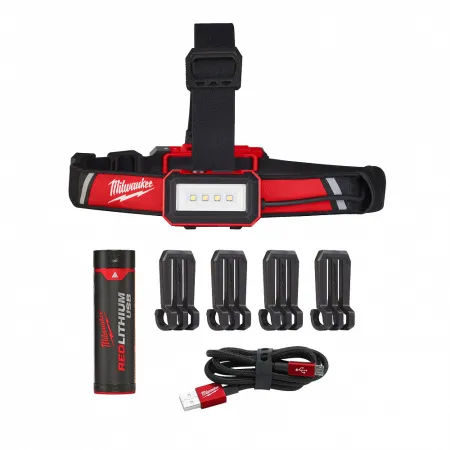 Налобный фонарь для ношения на каске, заряжаемый через USB L4 HLRP Milwaukee купить в Минске