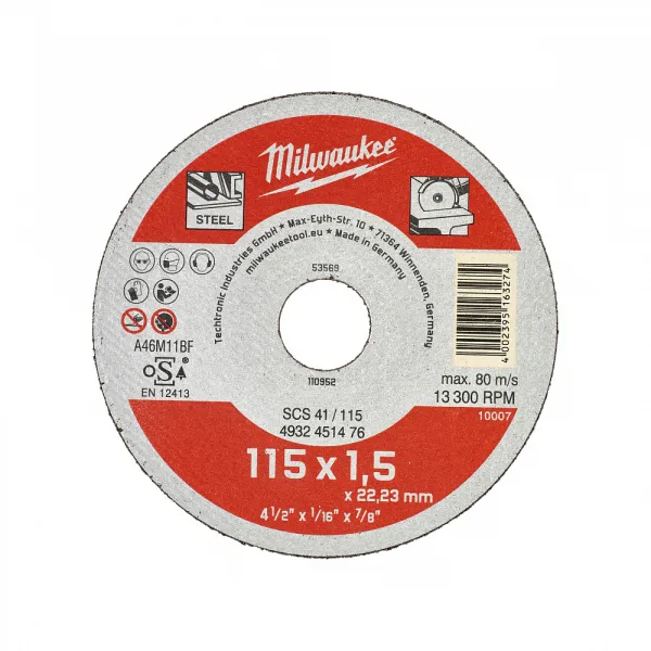 Тонкие отрезные диски по металлу SCS 41 / 125 - серия для ремонтников Milwaukee купить в Минске