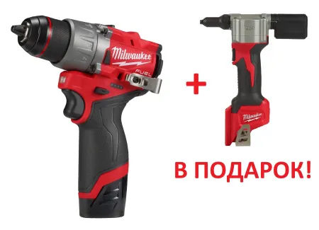 Аккумуляторный шуруповёрт M12 FDD2-202X + M12 BPRT-0 в подарок Milwaukee купить в Минске