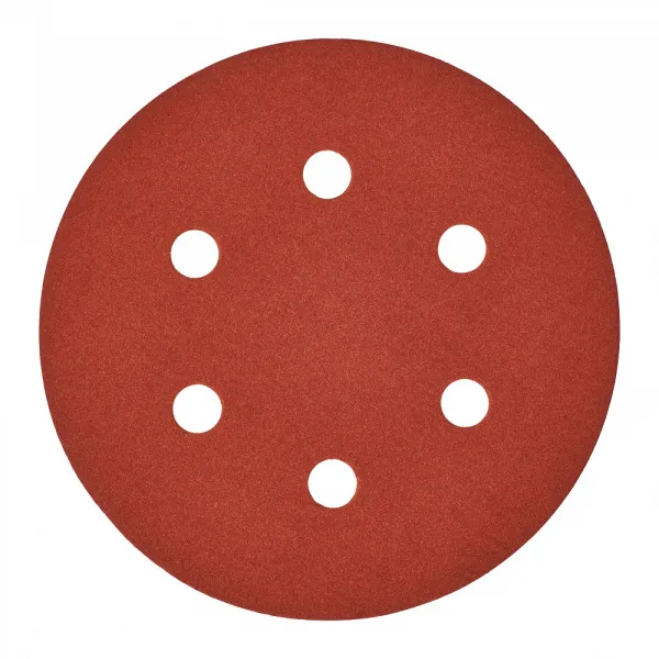 Шлифовальная бумага - 6 отверстий 150 мм зерно 180 - 5 шт Milwaukee купить в Минске