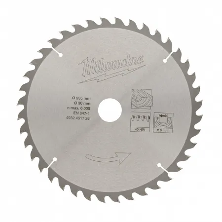 Пильный диск 235x30 Z40 Milwaukee купить в Минске