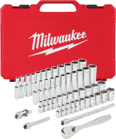Набор метрических и дюймовых головок с воротком 1/4'' (50 предметов) Milwaukee купить в Минске Набор метрических и дюймовых головок с воротком 1/4'' (50 предметов) Milwaukee купить в Минске