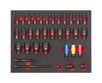 Набор головок ударных удлиненных 1/2'' (34 шт) (8, 9, 10, 11, 12, 13, 14, 15, 16, 17, 18, 19, 20, 21, 22, 23, 24, 25, 26, 27, 28, 29, 30, 32, 33, 36, автомобильные 17, 19, 21) в ложементе Milwaukee купить в Минске