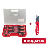 Набор магнитных отверток с трехгранной рукояткой (12шт) + Нож выкидной многофункциональный FASTBACK Milwaukee купить в Минске
