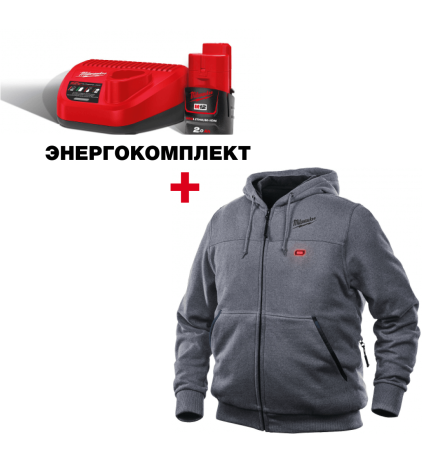 M12™ серая толстовка с подогревом M12 HH GREY3-0 (S)