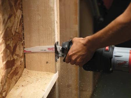 Полотно для сабельной пилы, демонтажное по дереву, дереву с гвоздями, пластику THE AX 230 мм/ шаг зуба 5 мм (5 шт) (экоупак.) (замена для 48005026) Milwaukee купить в Минске