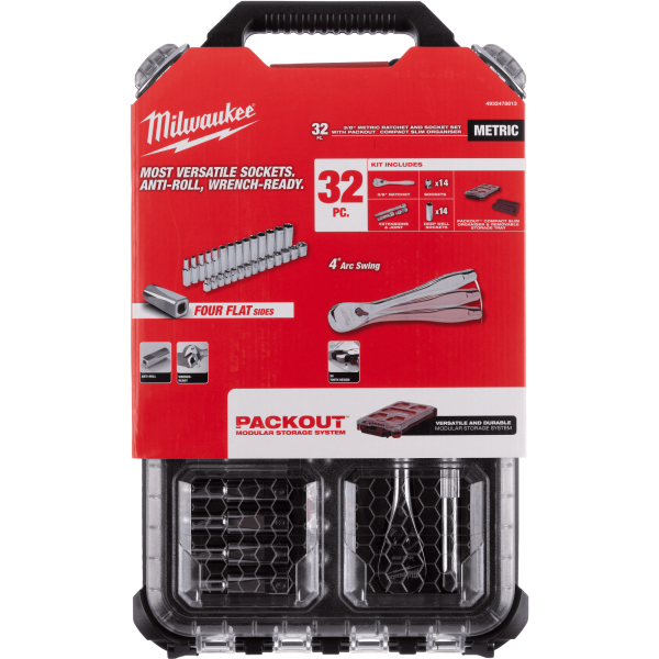 Набор головок метрических с трещоткой 3/8" в органайзере PACKOUT Milwaukee купить в Минске Набор головок метрических с трещоткой 3/8" в органайзере PACKOUT Milwaukee купить в Минске
