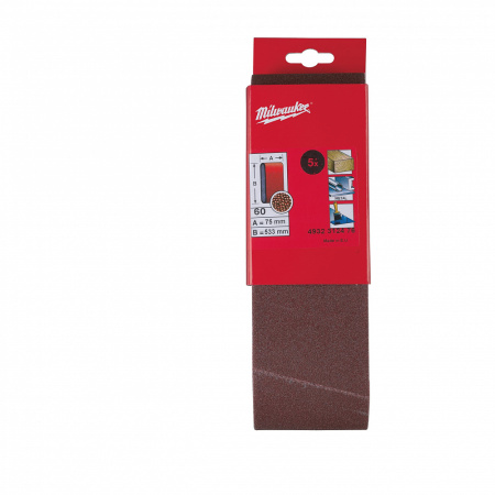 Шлифовальная лента - 75 х 533 мм зерно 150 - 5 шт Milwaukee купить в Минске