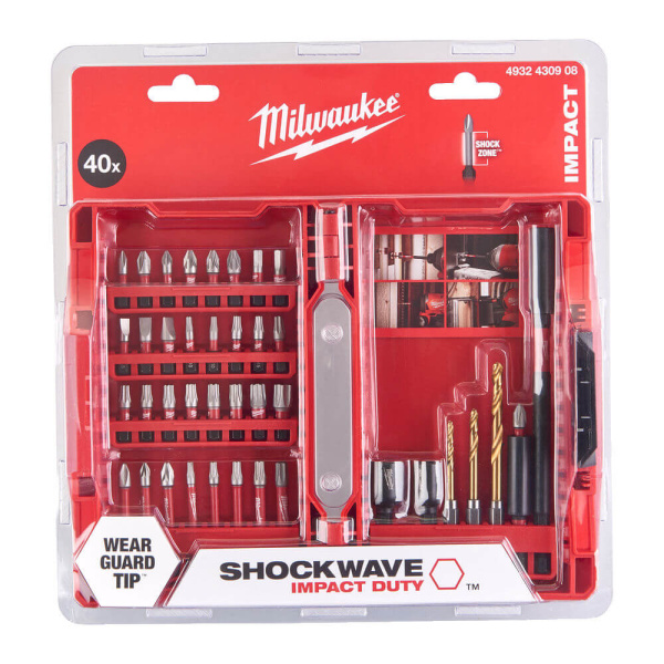 Набор бит и сверл Shockwave 40 предметов Milwaukee купить в Минске Набор бит и сверл Shockwave 40 предметов Milwaukee купить в Минске
