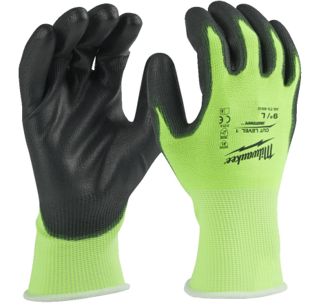 Перчатки защитные Hi-Vis Cut A Gloves - 9/L Milwaukee купить в Минске