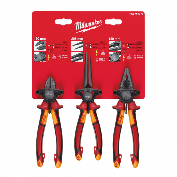 VDE 3 Piece Plier Set Milwaukee купить в Минске
