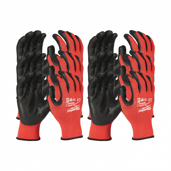 Перчатки с уровнем сопротивления порезам Cut Level 3 Gloves-L/9 (6 пар) Milwaukee купить в Минске