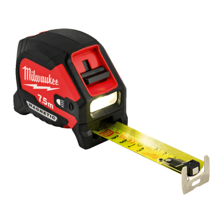 Рулетка Магнетик (Magnetic) с подсветкой 7,5 м Milwaukee купить в Минске
