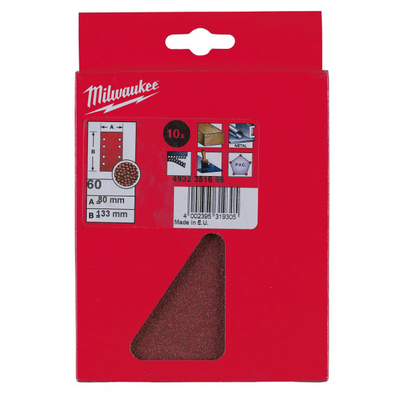 Шлифовальная бумага 80х133 зерно60 (10шт) Milwaukee купить в Минске