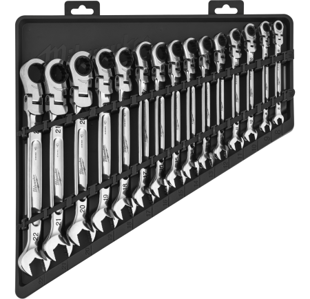 Набор ключей комбинированных MAXBITE с трещоткой и шарниром 15 шт Milwaukee купить в Минске