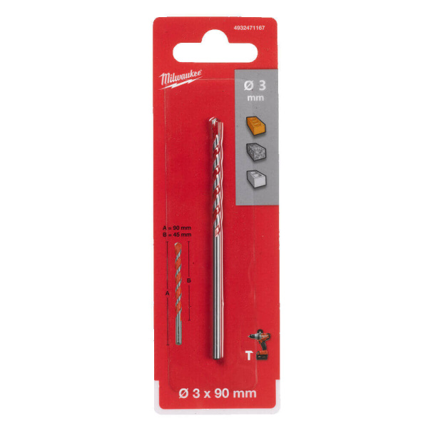 Ударное сверло PREMIUM HDB 3 x 90 мм Milwaukee купить в Минске
