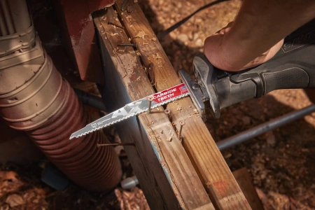 Полотно для сабельной пилы, демонтажное по дереву, дереву с гвоздями, пластику с твердосплавными зубьями AX CARBIDE TEETH 230 мм/ шаг зуба 5 мм (1 шт) (экоупак.) (замена для 48005226) Milwaukee купить в Минске