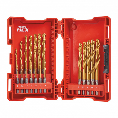 Набор сверл по металлу Shockwave Redhex HSS-G TIN (19 шт) Milwaukee купить в Минске