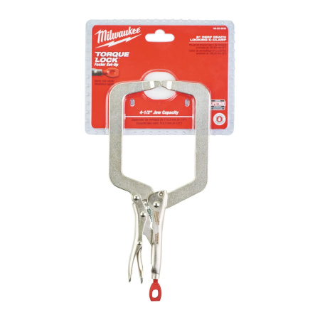 Зажим-струбцина Milwaukee тип С с неподвижными губками 230 мм (9'') TORQUE LOCK  (замена для 48223533) Milwaukee купить в Минске