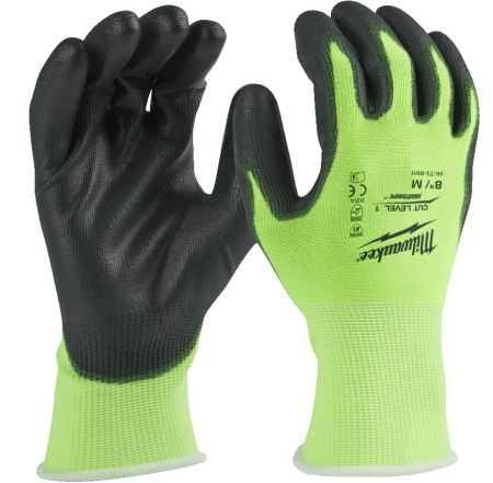 Перчатки защитные Hi-Vis Cut A Gloves - 8/M Milwaukee купить в Минске