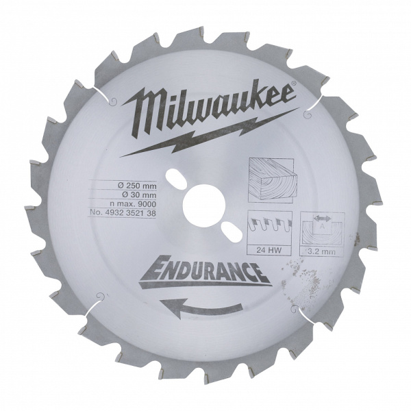 Пильный диск 250/30 24 зуба Milwaukee купить в Минске